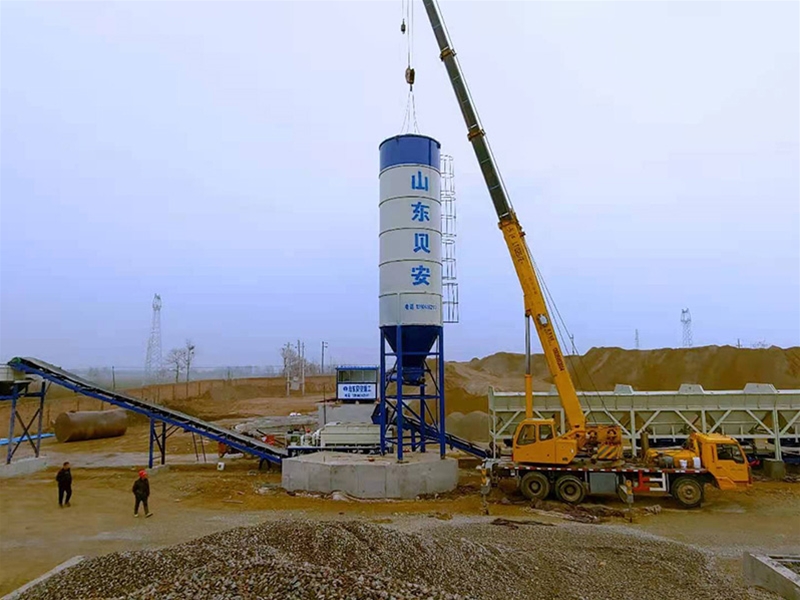 WDJ600型跨騎式水穩(wěn)拌合站配立式倉(cāng)